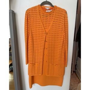 St. John Santana Knit Dress + Cardigan Set